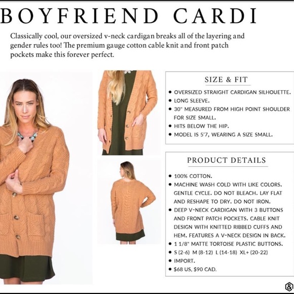 Agnes & Dora | Cream Boyfriend Cardi - Picture 3 of 5